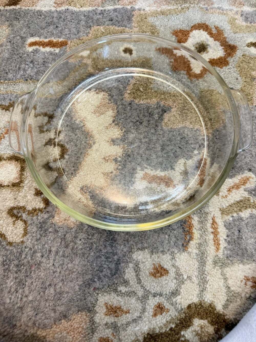 Vintage Pyrex Clear Glass Round Baking Dish Casserole Pan with Handles 221